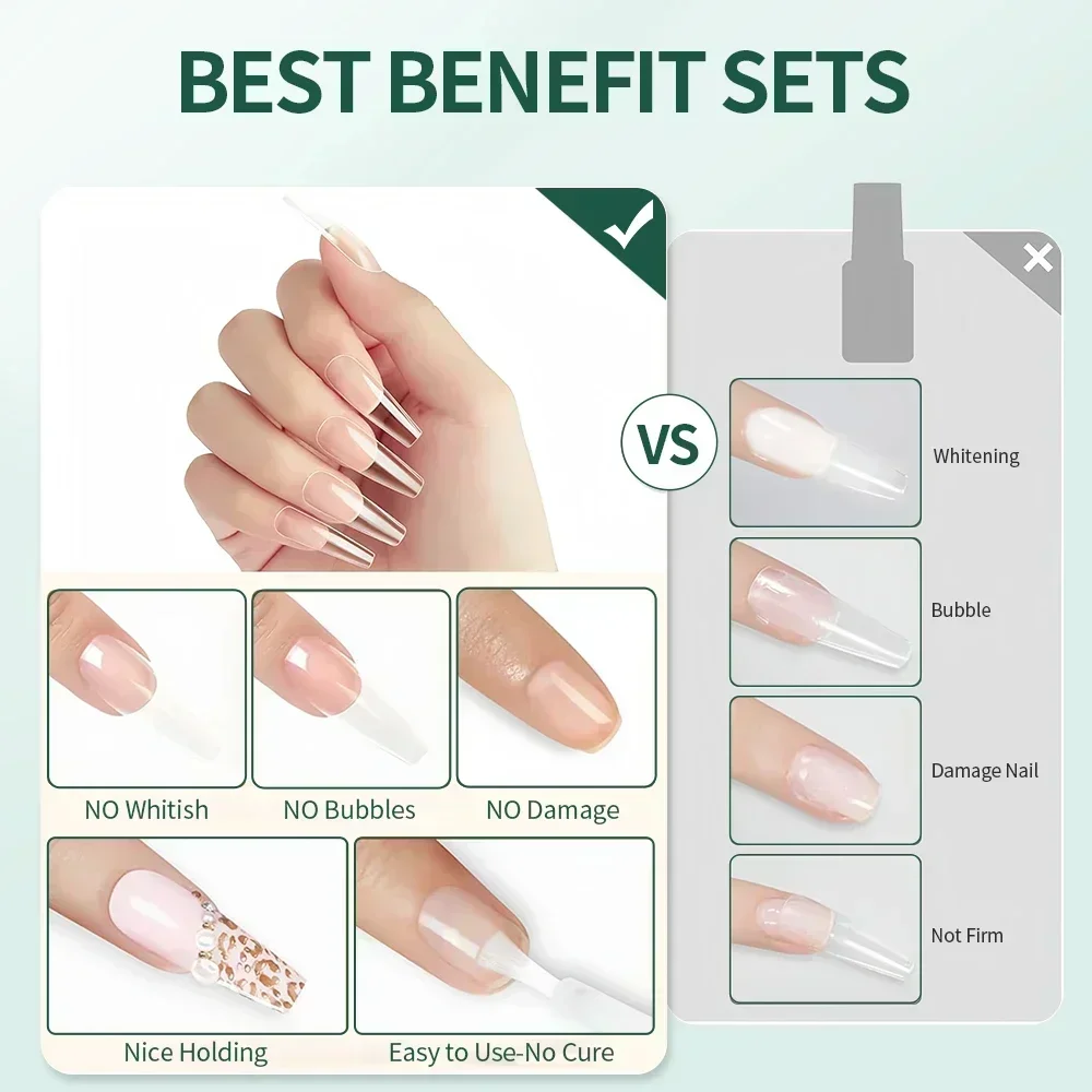NAILPOP Strong Nail Glue Gel Professional Fast drying Glue with Remover for Fake Acrylic Nails and Press on Nails Kit Glue Gel 5