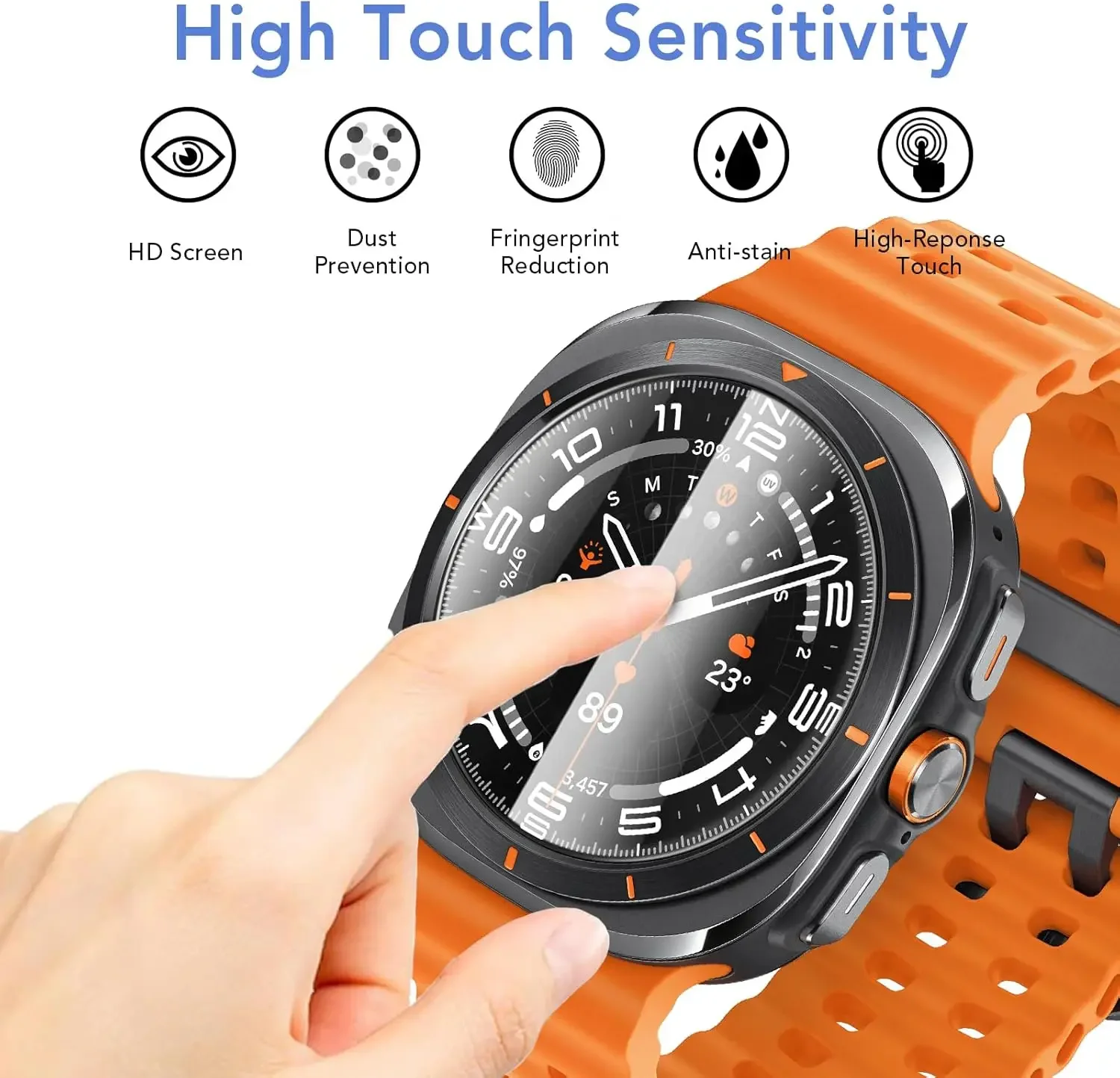 Tempered Glass for Samsung Galaxy Watch Ultra 47mm 2025 Anti-Scratch Protective Film SmartWatch Screen Protector Easy to install