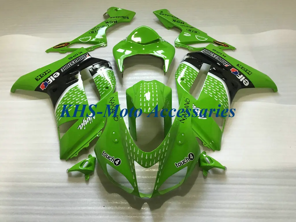 Abs Green Black Fairing Kit For Kawasaki Ninja Zx6r 636 2007 2008 Zx 6r 07 08 Zx6r 07 08