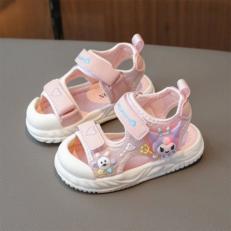 

Kuromi Anime Kawaii Sanrio Anime Casual Light Sandals Summer Cute Cartoon Princess Soft Beach Shoes Lovely Gifts for Kids