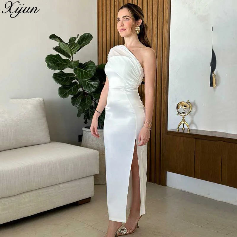 

Xijun Simple Gala Wedding Dress Elegant One-Shoulder Side Split Prom Dresses For Women Bride Celebrity Gowns Vestidos De Novia
