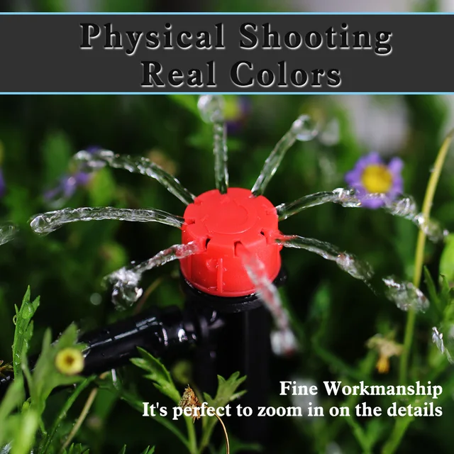 25-50M 13 Cm-Es Kerti Öntözőkészlet Rendszer 8 Lyukú Állítható Sprinkler A Konzolon 1/4 ' Main Line Tee Tap Adapterek Vége - Image 6