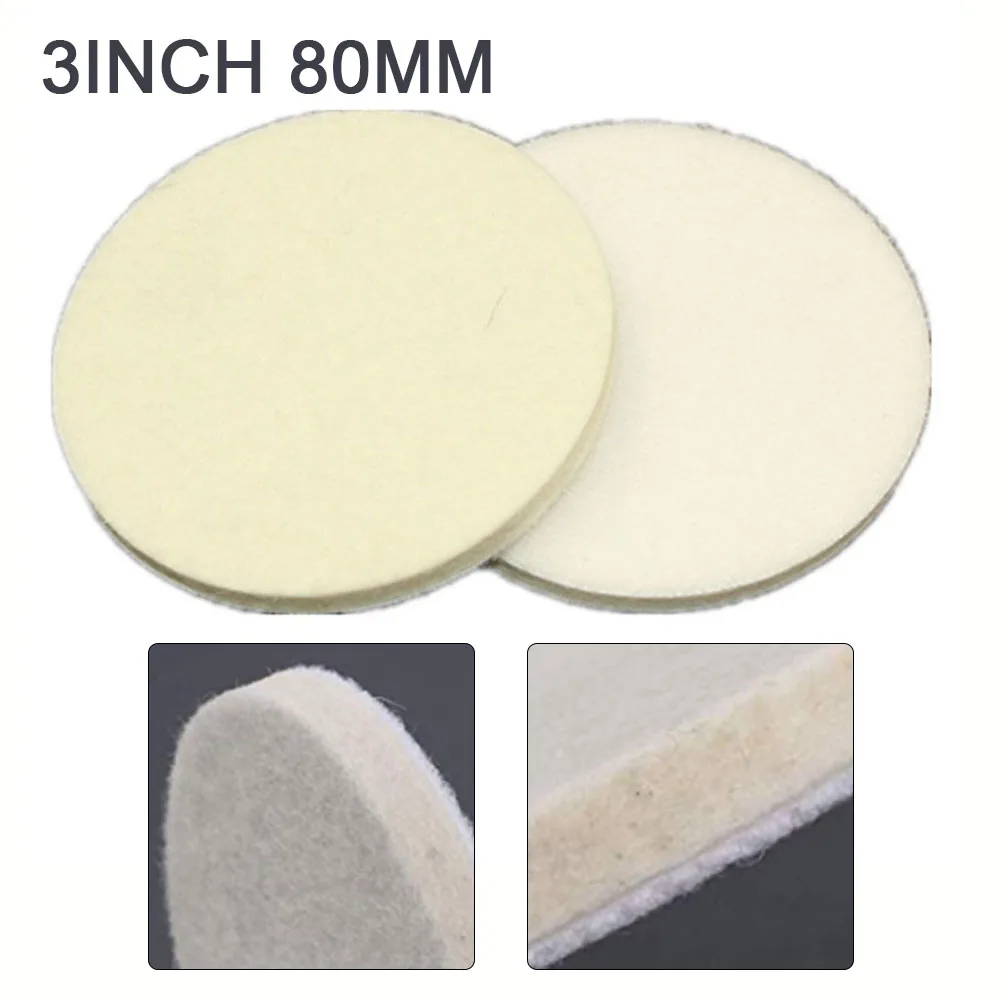 

2pcs 3In 80mm Wool Polishing Pad Buffing Pads For Car Polisher Compressed Woolen Wheel Pads For Waxing Sealing