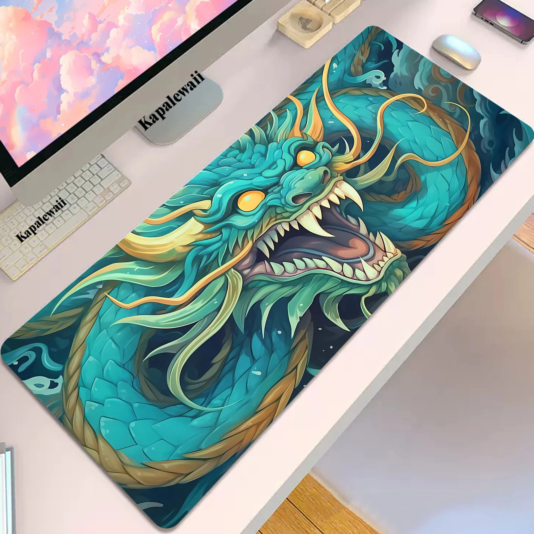 

Dragon Gaming Mousepad Pc 900x400mm XXL Mouse Pad Locking Edge Mousemat Non-slip Rubber Pads Big Desk Mat Keyboard Office Pads