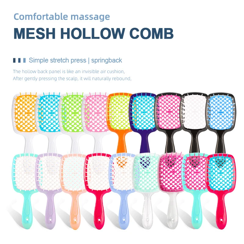 Hair comb 1Pc air cushion detangling massage hollow out wet curly barber styling tool