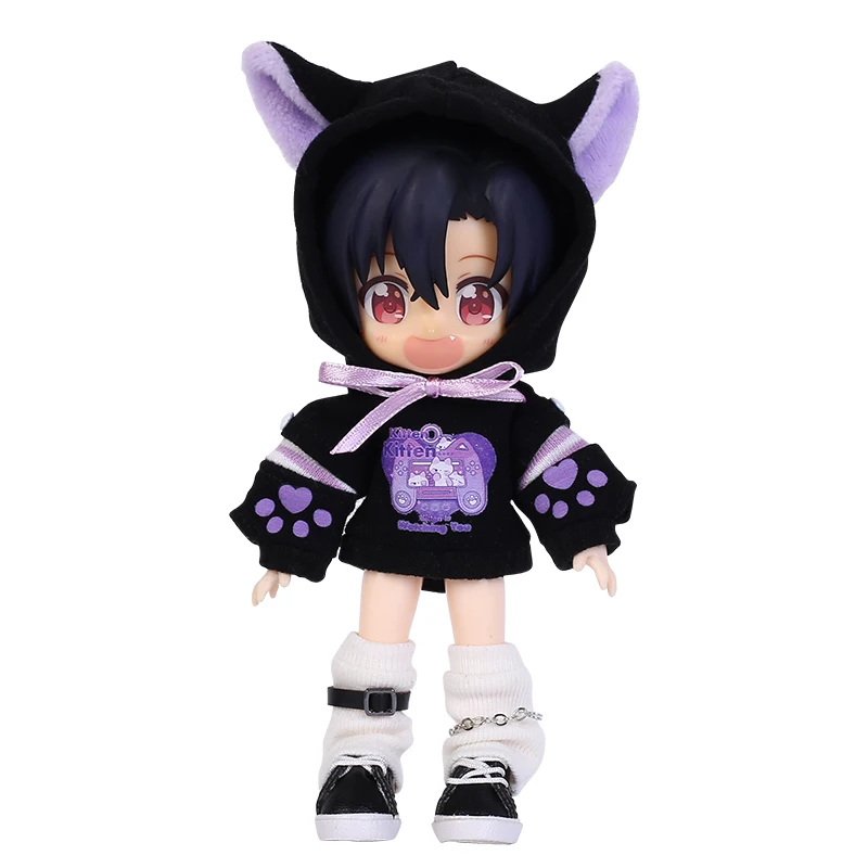 New OB11 Clothes Set Kawaii Kitten Sweater Long Sleeved Cat Game Jacket Doll Accessories For Molly GSC YMY P9 Body 1/12 BJD Doll 6
