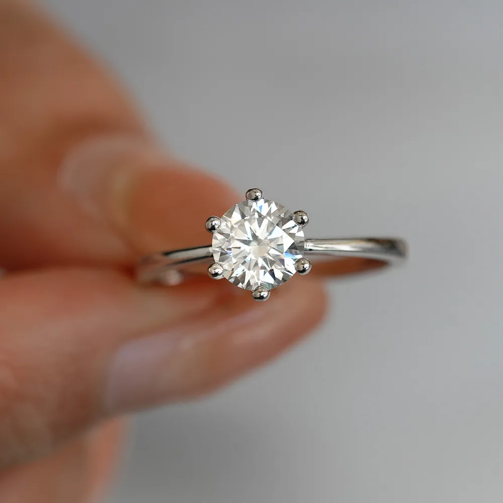 Bague Solitaire Diamant Blanc Traité 15,10 Ct - Argent 925 - Certifiée IGTLR