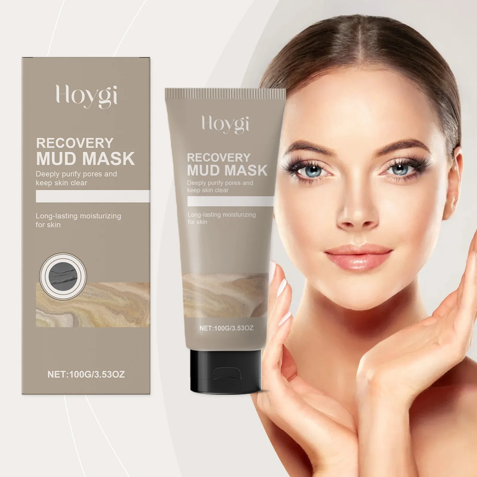 Hoygi Cleansing Mud Mask, Blackhead Removal, Whitening, Non-greasy, Pore-replenishing, Moisturizing, Smear-on Mask
