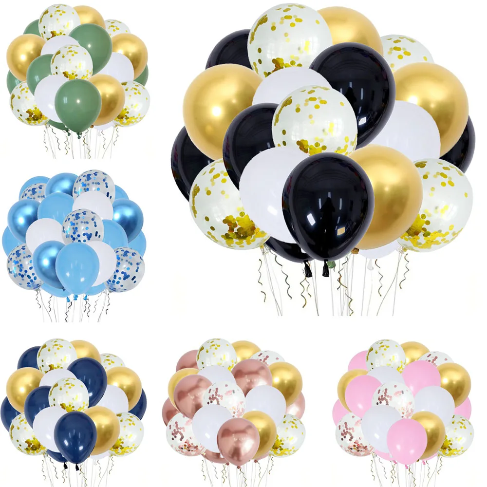 

20 Pcs 12 Inch Latex Confetti Balloons Kit With Ribbons for Birthday Wedding Baby Shower Graduation Party Decorations