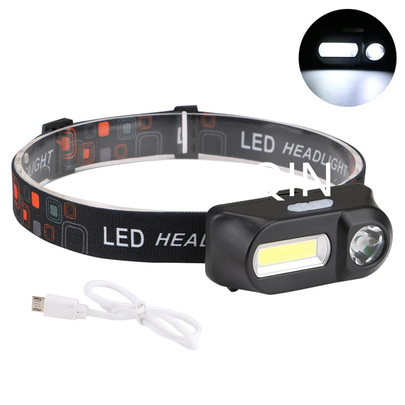 

LED Headlamp Flashlight Head Lamp USB Rechargeable Waterproof Headlight Torch with Light 6 Lighting Modes