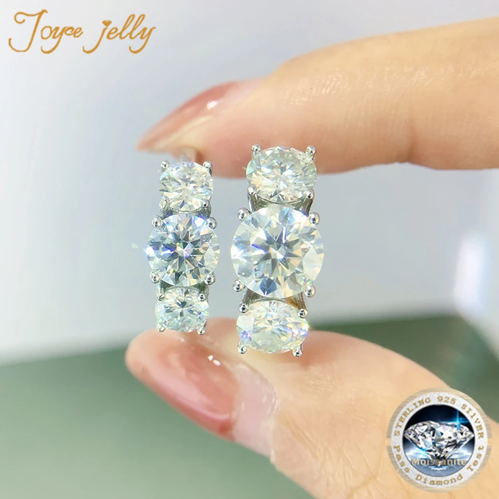 JoyceJelly S925 Sterling Silver Colors Moissanite Ring 2CT 4CT Total Full Moissanite Diamond Jewelry For Wedding Engagement Gift - Image 6