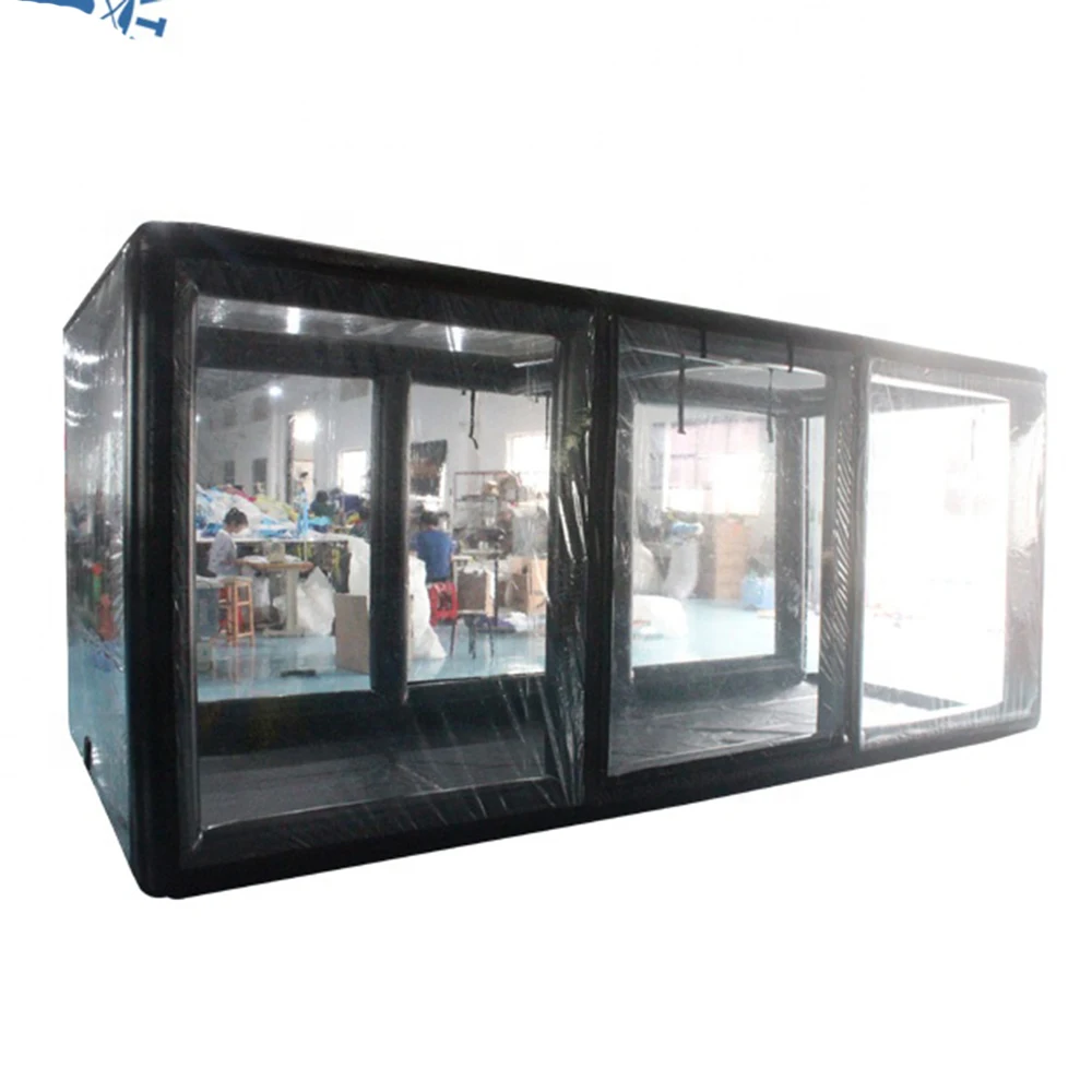 High quality PVC Inflatable black Spray Paint Booth Tent For Car Care And Cleaning mobile shop cover, no continuous inflation 3