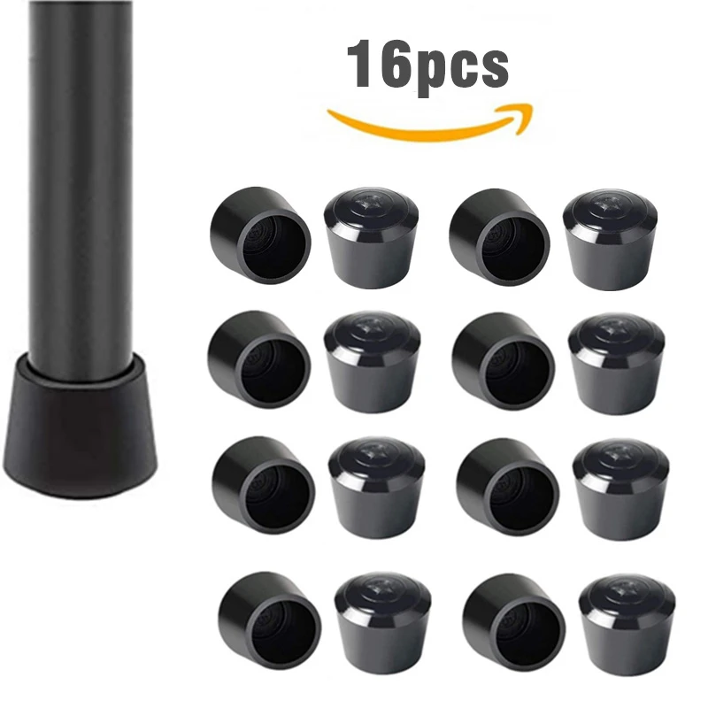 16pcs Rubber Chair Leg Tips Caps Furniture Foot Table End Cap Covers Floor Protector For Indoor