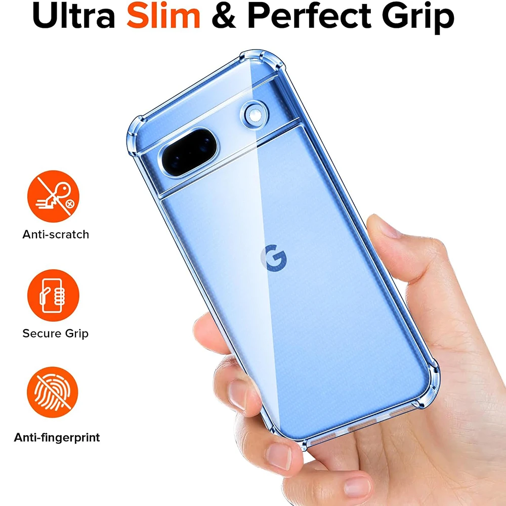 Phone case Shockproof Silicone soft case For Google Pixel 9 XL 8 7 6 Pro 8A 7A 6A Ultra thin Soft back cover Clear shell Transparent cover