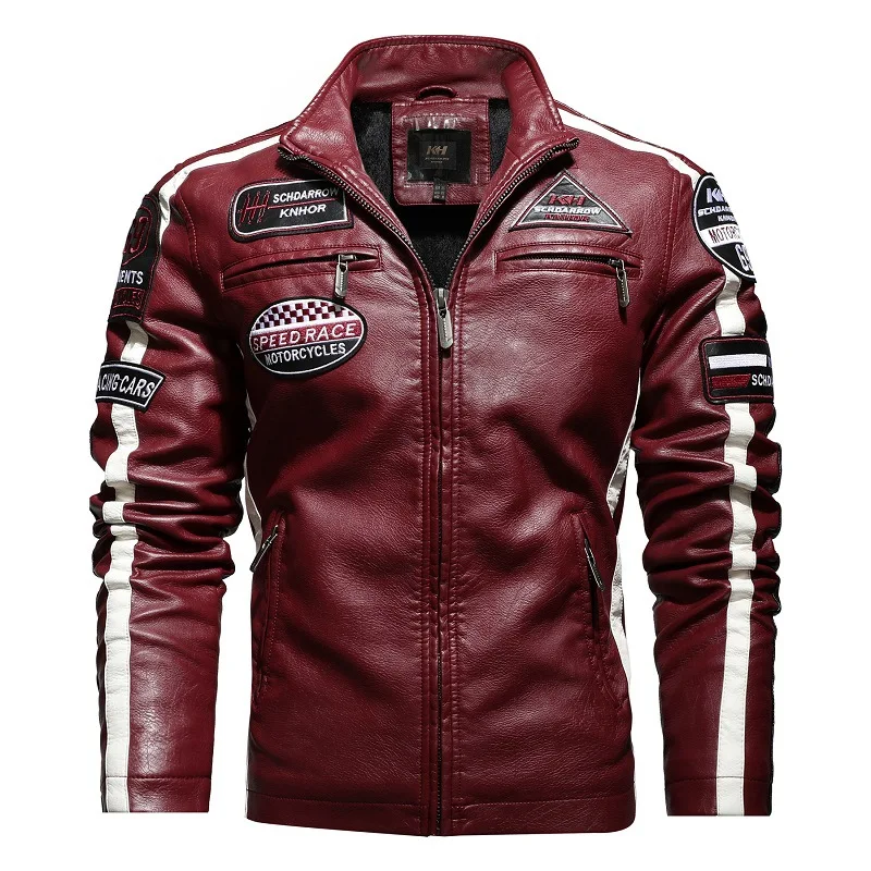 

2023High-end fashion all-in-one men's autumn and winter loose men's leather clothes leisure washed locomotive pu leather jacket