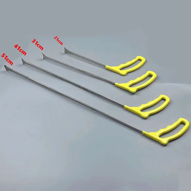 PDR Car Paintless Dent Repair Tools Crowbar Bar Push Rod Hooks Automotive Hand Tool Silver Universal Fitment 21cm/31cm/41cm/51cm 2