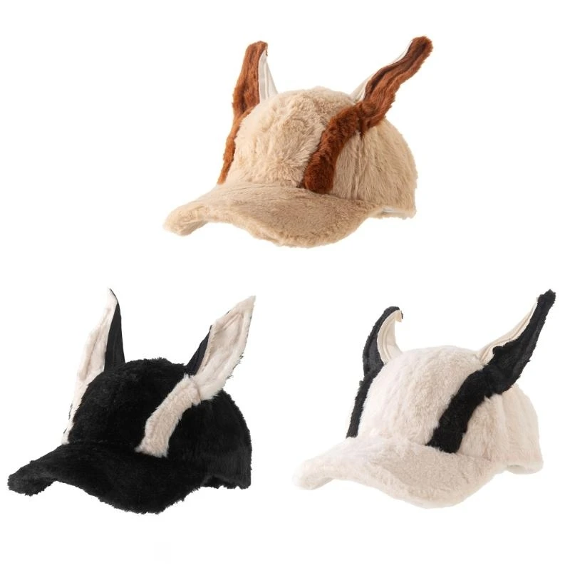Teufelsohr-Baseballmützen für Freizeitkleidung, Plüsch-Snapback-Mütze für Damen und Teenager, alle passenden pelzigen Mützen zum – Detail 9