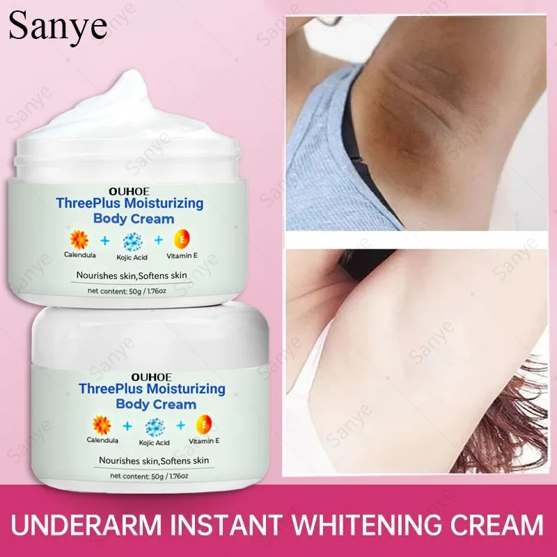 Women Vitamin E Whitening Cream for Dark Skin Armpit Intimate Areas Whiten Emulsion Private Parts Underarm Brighten Body Cream