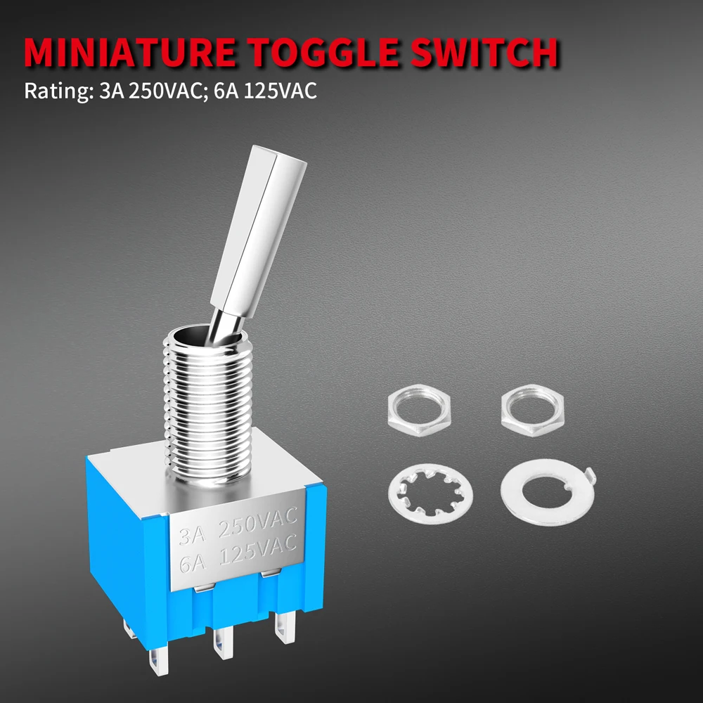 Gebildet 12 pièces MTS-103 Mini Interrupteur à Bascule 125VAC 6A ON/OFF/ON  SPDT, Micro Interrupteur à Levier 3 Broches 3 Position, Connexion Unique :  : Bricolage