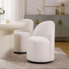 Dining Chair Set of 4 with 360° Rotation, Modern Upholstered Barrel Accent Chairs, Boucle Swivel Dining Chair 5