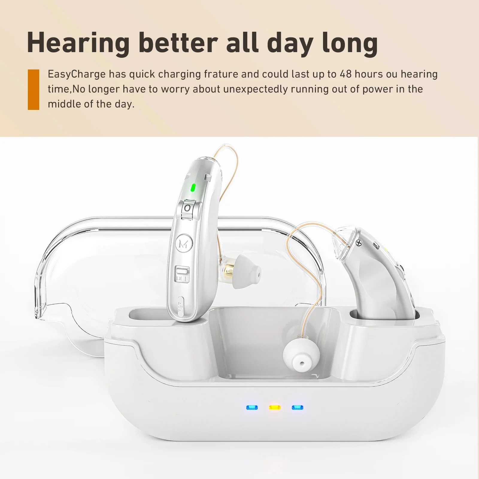 Behind The Ear Hearing Aids For Elderly Deafness Rechargeable Amplifier CIC Mini Digital Hearing Aid With Charging Case hearing aid