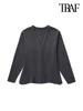 TRAF-Women's Front Hook Fitted Knit Cardigan Sweater, V Neck, Long Sleeves, Side Split Hem, Female Outerwear, Chic Tops, Fashion 4