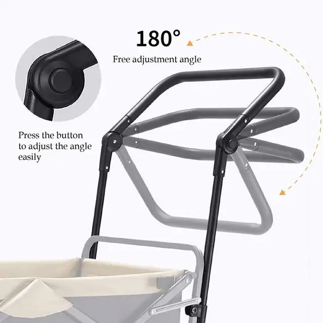 Összecsukható Push Fogantyú Könnyű Tartó Tartalék Alkatrész Forgó, Kemping Kosár Kerti Bevásárlókosár - Image 4