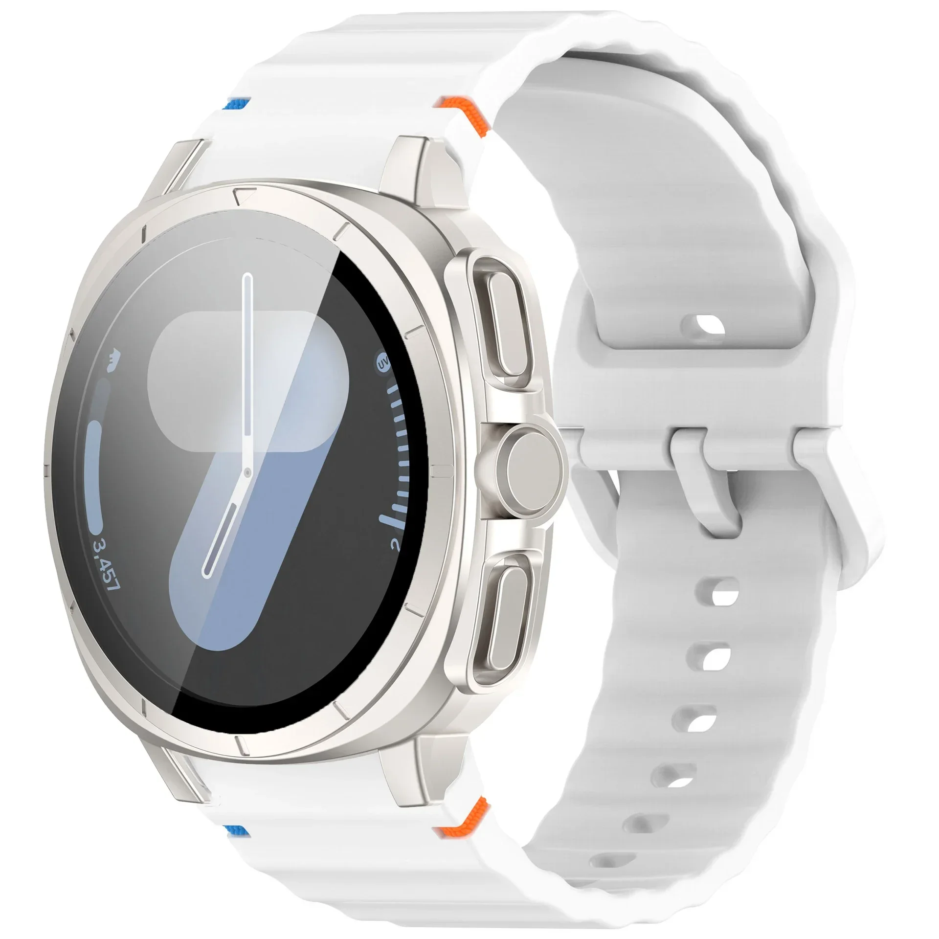 2-in-1-Gehäuse + Armband für Samsung Galaxy Watch 7 40 mm 44 mm Aussehen Upgrade Ultra 47 mm für Galaxy 7 Sports-Silikonarmband – Detail 10
