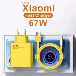 67W USB Super Fast Charging Charger Adapter with Type - C Cable (EU Charger and 1M)