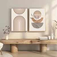 Creative Bohemian Light-สีบล็อกผ้าใบพิมพ์ Nordic Minimalist Line Wall Art โปสเตอร์สําหรับห้องนั่งเล่นห้องนอน & Home Decor 4