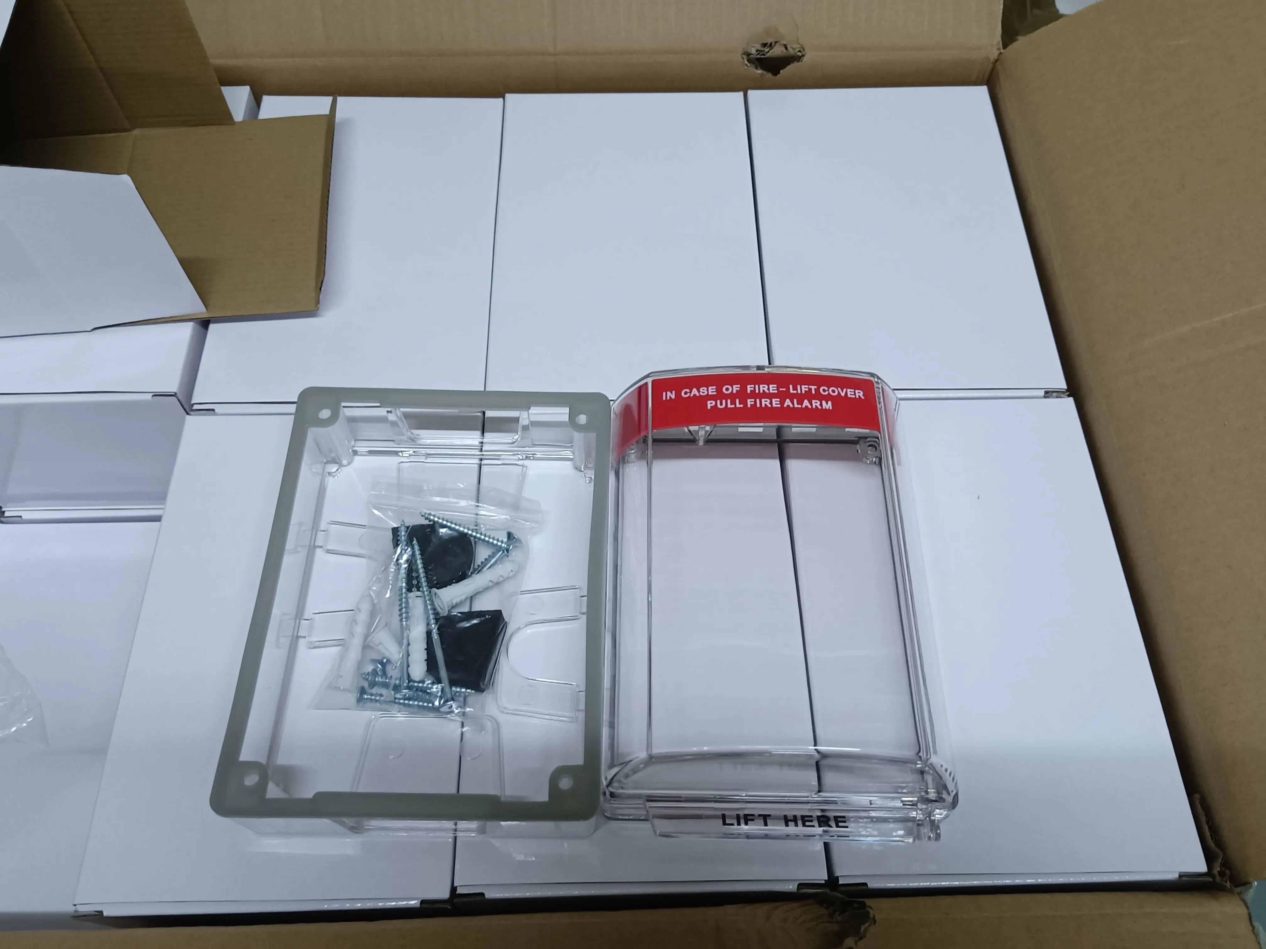 Factory Polycarbonate Cover Fire Alarm Waterproof Push Button Manual Call Point Transparent Cover