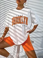Vintage 1898 Brooklyn New York femmes T-Shirts surdimensionné américain à manches courtes vêtements de sport rue femme hauts 5
