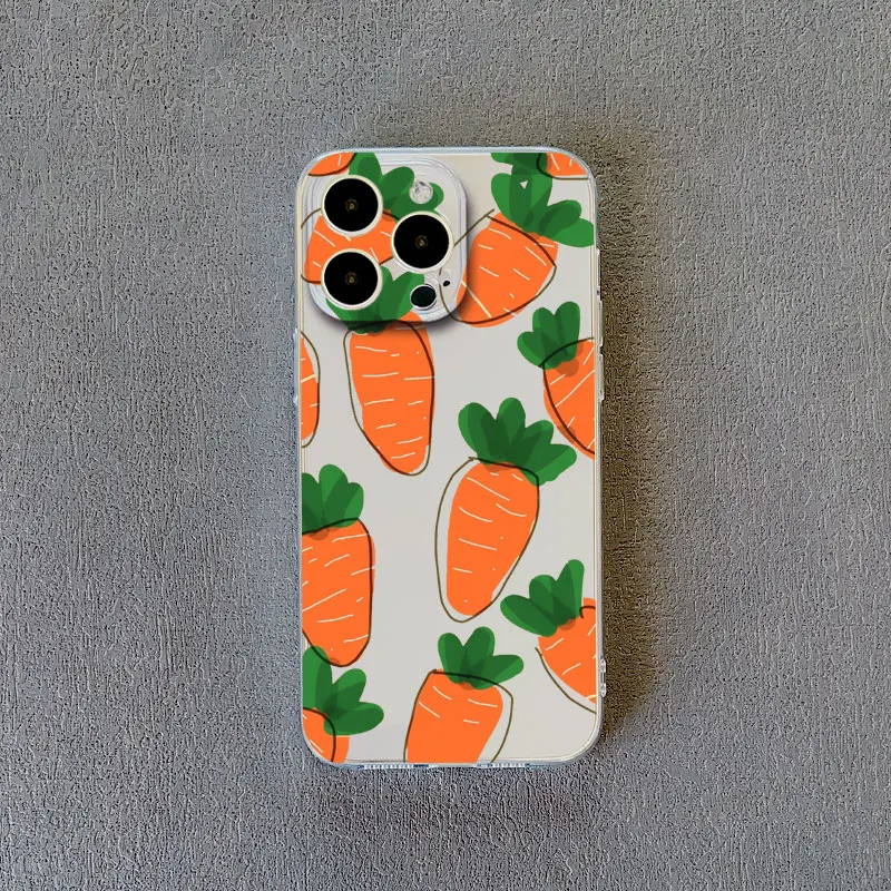 Vibrant Banana Strawberry Transparent Phone Case - Clear Protective Cover