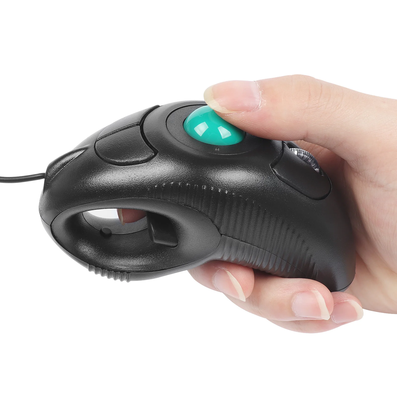 Ergonômico Handheld, USB Optical Track Ball, Wired
