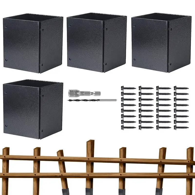

Post Protector Stainless Steel Adjustable Trimmer Guard Rust-Free Post Base Protectors Universal Fence Armor For Mailbox Post