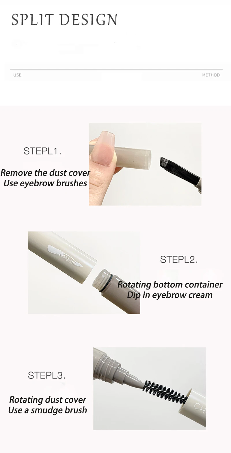 Description Picture 6 of itemEyebrow Dye Pencil Waterproof Long Lasting Black Brown Pigment Enhancers Cream Brush Natural Wild Shade Eyebrow Eyeliner Makeup