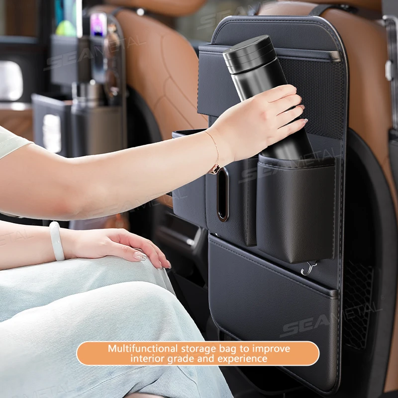 Waterproof PU Car Backseat Organizer Storage Bag