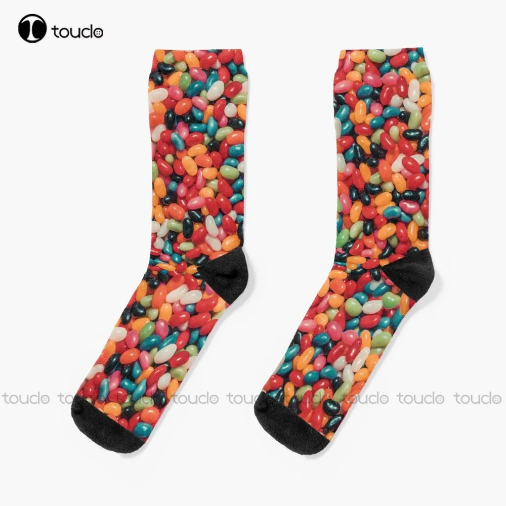 

Vintage Jelly Bean Real Candy Pattern Socks Sock Boots Christmas Gift Unisex Adult Teen Youth Socks Custom 360° Digital Print
