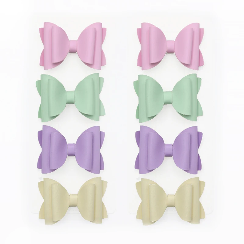 

8PCS Sweet Solid Color 2.3in Bow Hairpins Sets Headwear Hair Accessoires Hairgrips Girls Children Daily Festival Side Hair Clips