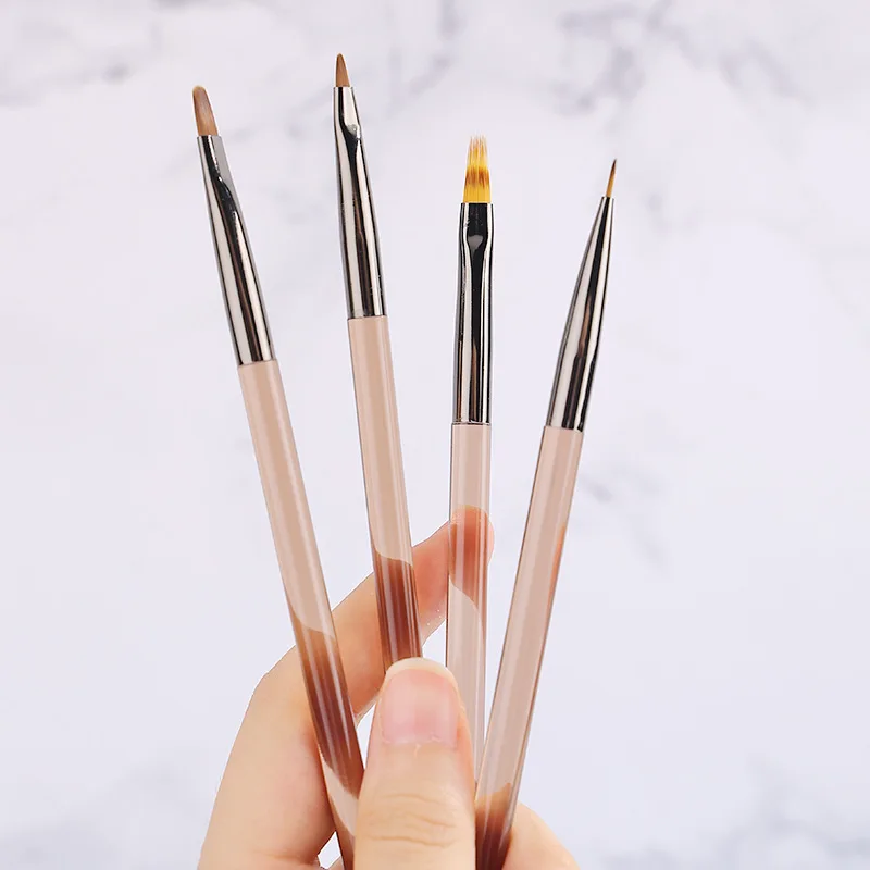 15 Pcs/Set Acrylic Transparent Manicure Brush  Different Gel Nail Brushes Carving Drawing Line Pen Tool images - 6