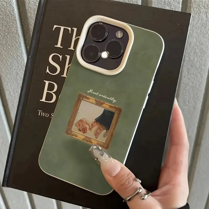 Elegant Retro Oil Painting Couple Design Soft Phone Case Cover