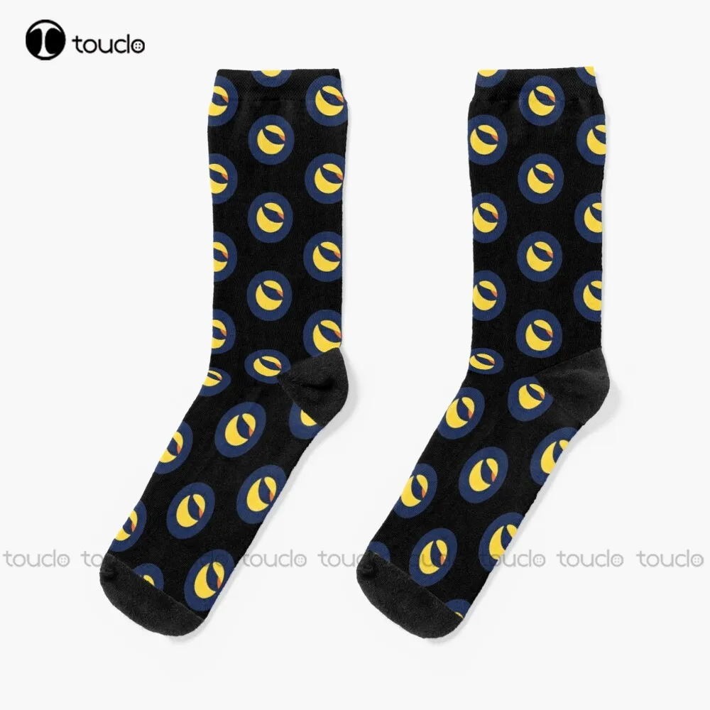 

Terra Luna Crypto Logo Stocks Investor Socks Mens Athletic Socks 360° Digital Print Unisex Adult Teen Youth Socks Gift