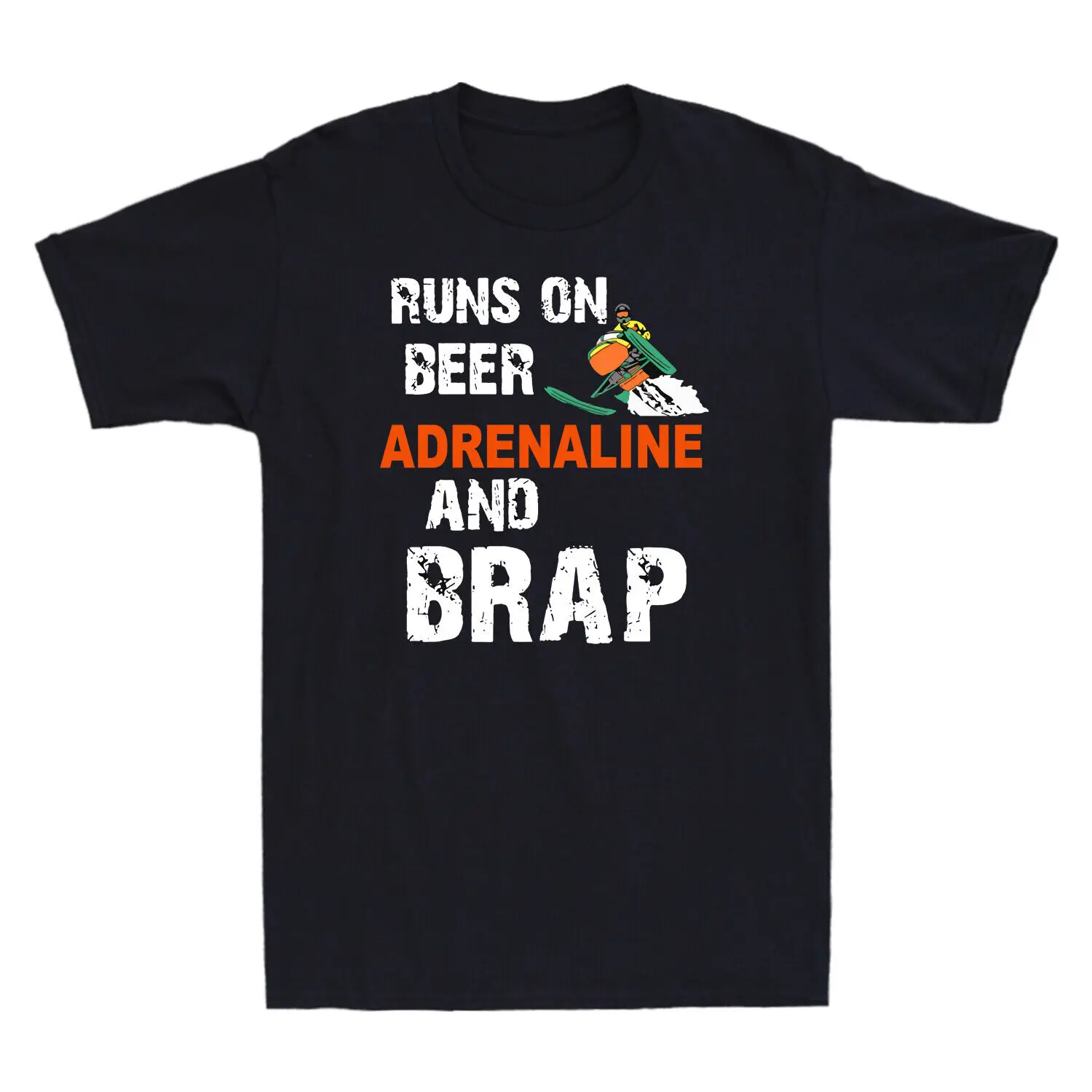 Винтажная Мужская футболка Run On Beer Adrenaline And Brap с длинным или коротким рукавом