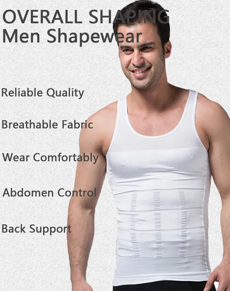 YBFDO Männer Body Shaper Abnehmen Kompression Weste Unterhemd Nahtlose Taille Trainer Tank Top Bauch Kontrolle Gewicht Verlust Shapewear – Detail 4