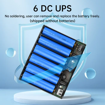 DC UPS 6 pz 18650 Batteria Li-Ion Alimentazione Ininterrotta FAI DA TE Power Bank Box per Casa Router Cellulare Tablet Senza Batteria