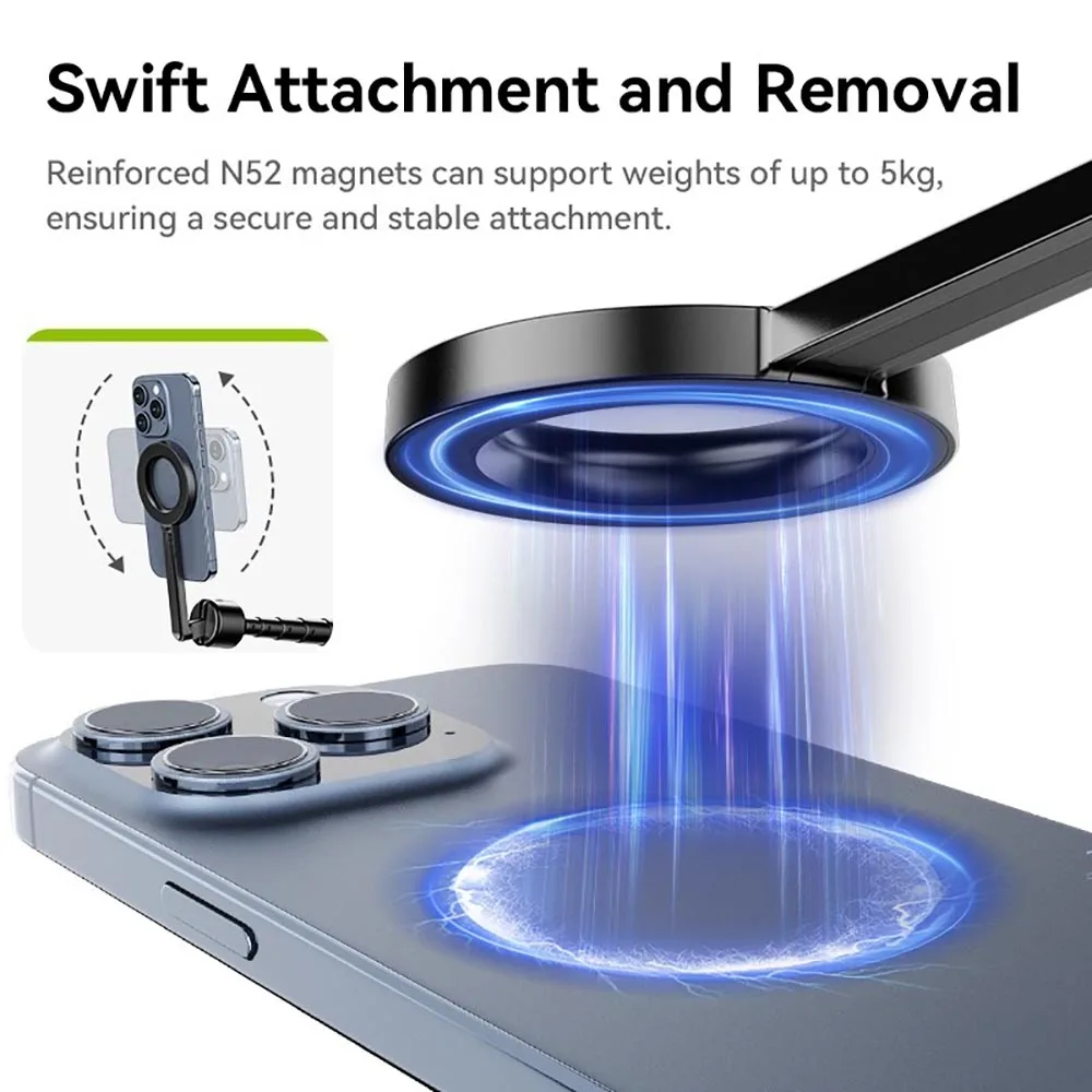 Portable Magnetic Selfie Stick Tripod Extendable Remote Selfie Stick Universal Phone Shoot a Video Travel Mobile Phone Holders