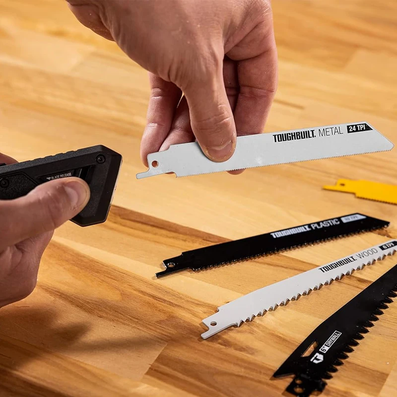 TOUGHBUILT TB-H4S5-23FU Folding Jab Saw With 4 Blades  Plastic Multi Metal Wood Reciprocating Saw Storage Case Hand Tool 6
