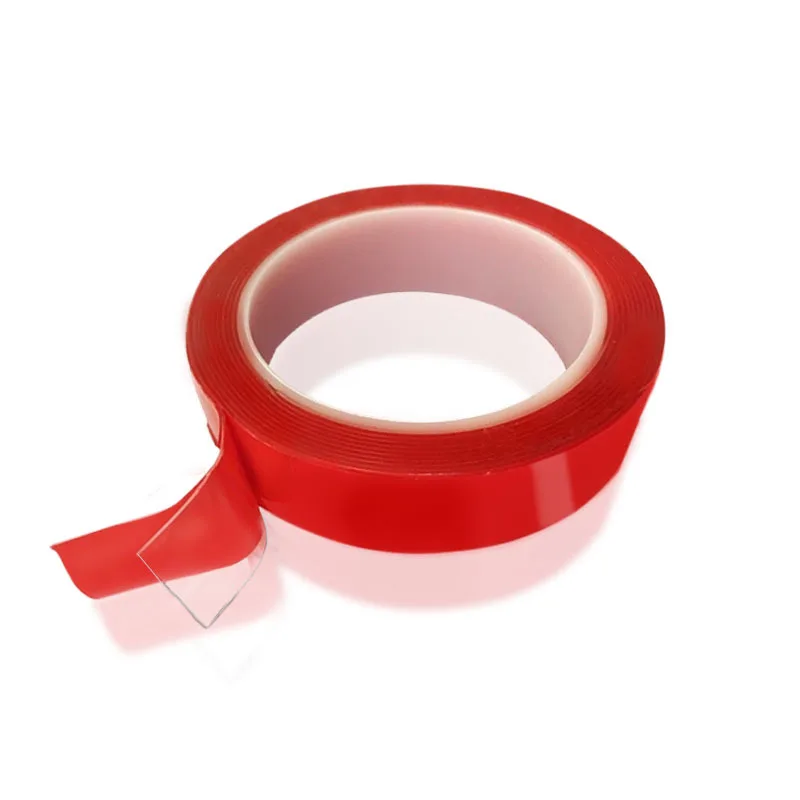 Ultra Thin Transparent Red Double-Sided Tape - Waterproof, High Temperature Resistant, Strong Adhesion, No Marks, 2-Pack