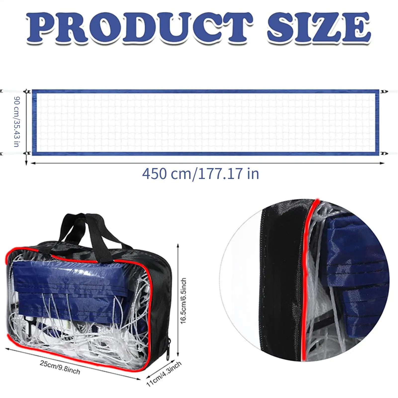 Portable Adjustable Pool Volleyball Net 4