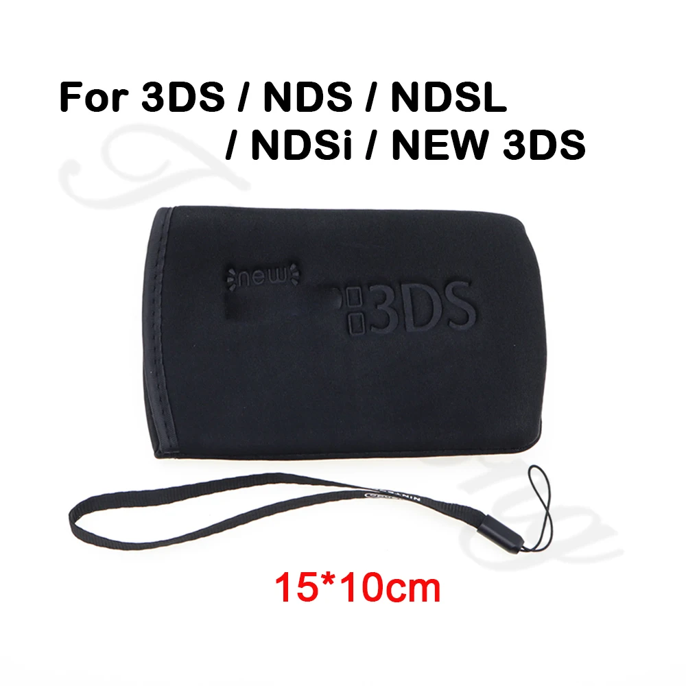 1/510 부드러운 스폰지 천 보호 파우치 가방 3DS/NEW 3DS/NDS/NDSL/NDSi 콘솔용 휴대용 파우치 팔찌가 있는 충격 방지 가방